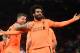 STOKE ON TRENT, ENGLAND - NOVEMBER 29: Liverpool player Mohamed Salah celebrates his second goal with Alberto Moreno (l) during the Premier League match between Stoke City and Liverpool at Bet365 Stadium on November 29, 2017 in Stoke on Trent, England. (Photo by Stu Forster/Getty Images)