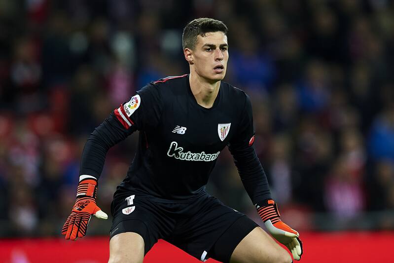 BILBAO, SPAIN - NOVEMBER 19: Kepa Arrizabalaga of Athletic Club reacts during the La Liga match between Athletic Club Bilbao and Villarreal CF at San Mames Stadium on November 19, 2017 in Bilbao, Spain. (Photo by Juan Manuel Serrano Arce/Getty Images)