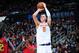 ATLANTA, GA - NOVEMBER 24: Kristaps Porzingis #6 of the New York Knicks shoots the ball against the Atlanta Hawks on November 24, 2017 at Philips Arena in Atlanta, Georgia. NOTE TO USER: User expressly acknowledges and agrees that, by downloading and/or using this photograph, user is consenting to the terms and conditions of the Getty Images License Agreement. Mandatory Copyright Notice: Copyright 2017 NBAE (Photo by Scott Cunningham/NBAE via Getty Images)