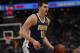 Denver Nuggets center Nikola Jokic (15) in the second half of an NBA basketball game Friday, Nov. 24, 2017, in Denver. The Nuggets won 104-92. (AP Photo/David Zalubowski)