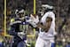 Philadelphia Eagles' Nelson Agholor grabs a pass for a touchdown as Seattle Seahawks' Byron Maxwell trails in the second half of an NFL football game, Sunday, Dec. 3, 2017, in Seattle. (AP Photo/Ted S. Warren)
