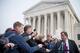 New Jersey Governor Chris Christie adresses the press outside US Supreme Court on December 4, 2017 in Washington, DC after the US Supreme Court heard arguments in a case on allowing gamblers at casinos and racetracks in New Jersey to bet on sporting events. / AFP PHOTO / Brendan Smialowski (Photo credit should read BRENDAN SMIALOWSKI/AFP/Getty Images)