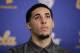   FILE - On Wednesday, November 15, 2017, archive photo, UCLA NCAA basketball player LiAngelo Ball attends a press conference at UCLA in Los Angeles. The father of UCLA guard LiAngelo Ball says he will withdraw his son from school so he can prepare to play in the NBA. LaVar Ball says that 