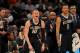NEW YORK, NY - DECEMBER 05: Donte DiVincenzo #10, Jalen Brunson #1 of the Villanova Wildcats and other members of the team bench react in the first half against the Gonzaga Bulldogs during their game at Madison Square Garden on December 5, 2017 in New York City. (Photo by Abbie Parr/Getty Images)