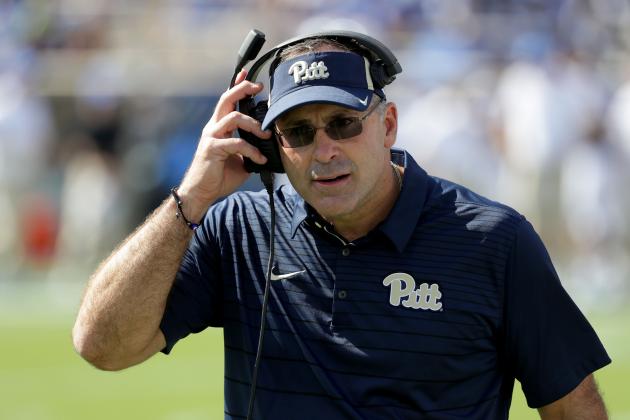 DURHAM, NC - OCTOBER 21:  Head coach Pat Narduzzi of the Pittsburgh Panthers watches on against the Duke Blue Devils during their game at Wallace Wade Stadium on October 21, 2017 in Durham, North Carolina.  (Photo by Streeter Lecka/Getty Images)