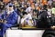 FILE - In this Monday, Dec. 4, 2017, file photo, Pittsburgh Steelers inside linebacker Ryan Shazier (50) is carted off the field after an injury in the first half of an NFL football game against the Cincinnati Bengals, in Cincinnati. The Steelers are spending this week trying to figure out who to play at inside linebacker in place of injured Ryan Shazier. (AP Photo/Frank Victores, File)