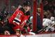 NEWARK, NJ - OCTOBER 28: Ben Lovejoy #12 of the New Jersey Devils prepares to skate against the Arizona Coyotes at the Prudential Center on October 28, 2017 in Newark, New Jersey. The Devils defeated the Senators 5-4 in the shoot out. (Photo by Bruce Bennett/Getty Images)