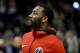 Washington Wizards guard John Wall looks on from the bench in the second half of an NBA basketball game against the Utah Jazz Monday, Dec. 4, 2017, in Salt Lake City. The Jazz won 116-69. (AP Photo/Alex Goodlett)