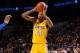 PHILADELPHIA, PA - DECEMBER 7: Brandon Ingram #14 of the Los Angeles Lakers handles the ball during the game against the Philadelphia 76ers on December 7, 2017 at Wells Fargo Center in Philadelphia, Pennsylvania. NOTE TO USER: User expressly acknowledges and agrees that, by downloading and/or using this Photograph, user is consenting to the terms and conditions of the Getty Images License Agreement. Mandatory Copyright Notice: Copyright 2017 NBAE (Photo by Jesse D. Garrabrant/NBAE via Getty Images)