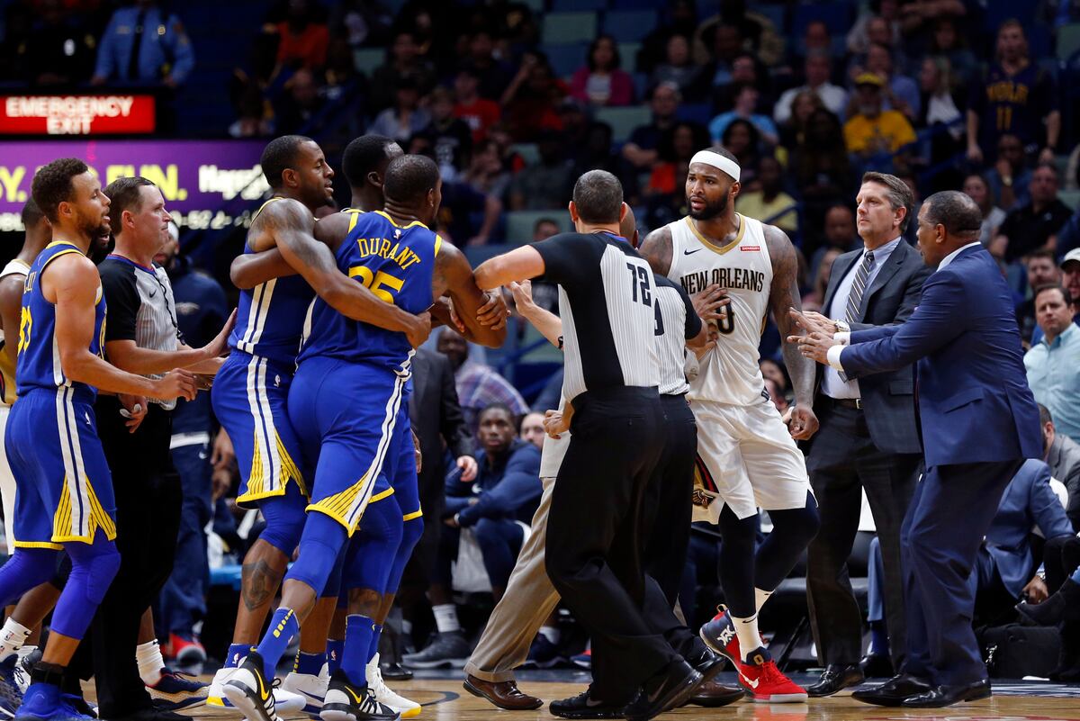 DeMarcus Cousins Looked for Kevin Durant After Ejections, Had to Be