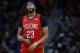 NEW ORLEANS, LA - NOVEMBER 29: Anthony Davis #23 of the New Orleans Pelicans reacts during the first half of a game against the Minnesota Timberwolves at the Smoothie King Center on November 29, 2017 in New Orleans, Louisiana. NOTE TO USER: User expressly acknowledges and agrees that, by downloading and or using this Photograph, user is consenting to the terms and conditions of the Getty Images License Agreement. (Photo by Jonathan Bachman/Getty Images)