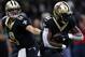 NEW ORLEANS, LA - DECEMBER 03: Drew Brees #9 of the New Orleans Saints hands the ball to Alvin Kamara #41 during a game against the Carolina Panthers at the Mercedes-Benz Superdome on December 3, 2017 in New Orleans, Louisiana. (Photo by Jonathan Bachman/Getty Images)