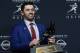 NEW YORK, NY - DECEMBER 09: Baker Mayfield, quarterback of the Oklahoma Sooners, poses for the media after the 2017 Heisman Trophy Presentation at the Marriott Marquis December 9, 2017 in New York City. (Photo by Jeff Zelevansky/Getty Images)