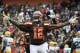 CLEVELAND, OH - DECEMBER 10: Josh Gordon #12 of the Cleveland Browns celebrates a touchdown in the first quarter against the Green Bay Packers at FirstEnergy Stadium on December 10, 2017 in Cleveland, Ohio. (Photo by Jason Miller/Getty Images)