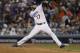 Los Angeles Dodgers' Brandon Morrow throws during the second inning of Game 7 of baseball's World Series against the Houston Astros Wednesday, Nov. 1, 2017, in Los Angeles. (AP Photo/Matt Slocum)