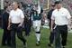 LOS ANGELES, CA - DECEMBER 10: Carson Wentz #11 of the Philadelphia Eagles is escorted off the field at the end of the third quarter during the game against the Los Angeles Rams at the Los Angeles Memorial Coliseum on December 10, 2017 in Los Angeles, California. (Photo by Jeff Gross/Getty Images)