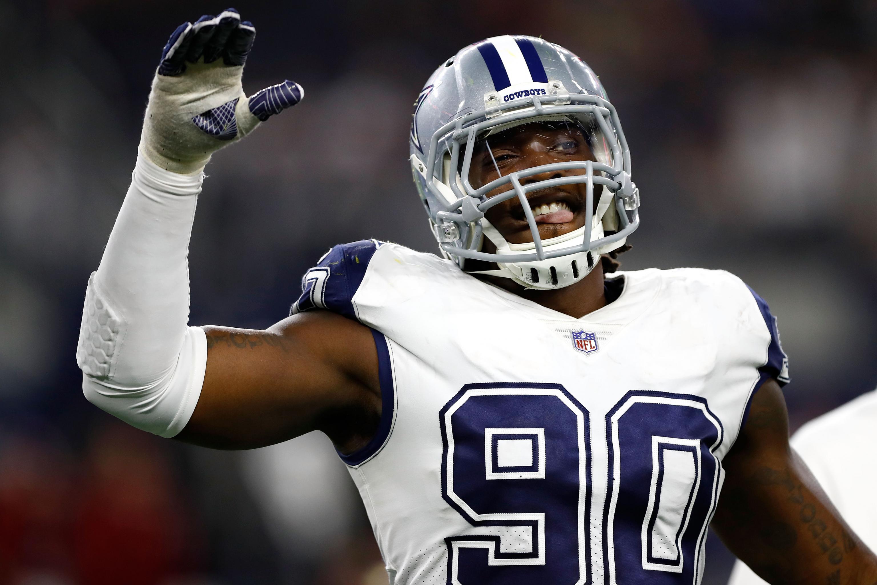 Dallas Cowboys defensive end DeMarcus Lawrence (90) reacts during