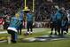 JACKSONVILLE, FL - DECEMBER 10: Leonard Fournette #27 of the Jacksonville Jaguars celebrates with his teammates after Fournette ran for a 1-yard touchdown during the second half of their game against the Seattle Seahawks at EverBank Field on December 10, 2017 in Jacksonville, Florida. (Photo by Logan Bowles/Getty Images)