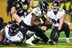PITTSBURGH, PA - DECEMBER 10: Javorius Allen #37 of the Baltimore Ravens scores a 1 yard touchdown in the third quarter during the game against the Pittsburgh Steelers at Heinz Field on December 10, 2017 in Pittsburgh, Pennsylvania. (Photo by Joe Sargent/Getty Images)