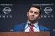 Oklahoma quarterback Baker Mayfield, winner of the Heisman Trophy, attends a news conference Saturday, Dec. 9, 2017, in New York. (AP Photo/Craig Ruttle)