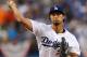 LOS ANGELES, CA - NOVEMBER 01: Yu Darvish #21 of the Los Angeles Dodgers throws a pitch during the first inning against the Houston Astros in game seven of the 2017 World Series at Dodger Stadium on November 1, 2017 in Los Angeles, California. (Photo by Tim Bradbury/Getty Images)