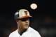 Baltimore Orioles' Manny Machado takes a lead from first base during a baseball game against the Seattle Mariners in Baltimore, Monday, Aug. 28, 2017. (AP Photo/Patrick Semansky)