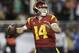 Southern California quarterback Sam Darnold (14) passes against Stanford during the second half of the Pac-12 Conference championship NCAA college football game in Santa Clara, Calif., Friday, Dec. 1, 2017. (AP Photo/Marcio Jose Sanchez)