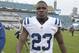 Indianapolis Colts running back Frank Gore (23) leaves the field after an NFL football game against the Jacksonville Jaguars Sunday, Dec. 3, 2017, in Jacksonville, Fla. The Jaguars won 30-10. (AP Photo/Phelan M. Ebenhack)