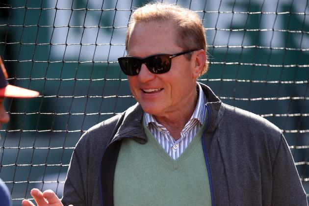 OAKLAND, CA - APRIL 29:  Sports agent Scott Boras watches batting practice before the game between the Houston Astros and Oakland Athletics at the Oakland Coliseum on Friday, April 29, 2016 in Oakland, California. (Photo by Brad Mangin/MLB Photos via Getty Images)