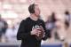 Philadelphia Eagles quarterback Carson Wentz warms up before an NFL football game against the Los Angeles Rams Sunday, Dec. 10, 2017, in Los Angeles. (AP Photo/Kelvin Kuo)