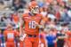 Sam Houston State's Jeremiah Briscoe comes onto the field for Sam Houston's first possession in the first half of an NCAA college football game Saturday, Nov. 4, 2017, in Huntsville, Texas. (AP Photo/Joe Buvid)