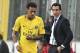 PSG coach Unai Emery, right, talks to PSG's Neymar during a Champions League Group B soccer match between Anderlecht and Paris Saint-Germain at the Constant Vanden Stock stadium in Brussels, Belgium, Wednesday, Oct. 18, 2017. (AP Photo/Geert Vanden Wijngaert)