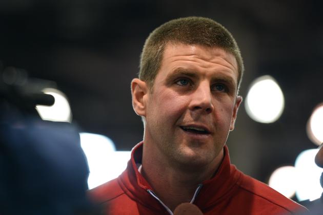 PHOENIX, AZ - JANUARY 09:  Wide receivers coach Billy Napier of the Alabama Crimson Tide talks with the media during Media Day for the College Football Playoff National Championship at Phoenix Convention Center on January 9, 2016 in Phoenix, Arizona.  (Photo by Jennifer Stewart/Getty Images)