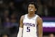 Sacramento Kings guard De'Aaron Fox during the second half of an NBA basketball game against the Oklahoma City Thunder, Tuesday, Nov. 7, 2017, in Sacramento, Calif. The Kings won 94-86. (AP Photo/Rich Pedroncelli)