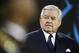 FILE - In this Jan. 24, 2016, file photo, Carolina Panthers owner Jerry Richardson watches before the NFL football NFC Championship game against the Arizona Cardinals in Charlotte, N.C. The Panthers say team captains and other selected players met with owner Richardson at his home Tuesday, Sept. 26, to
