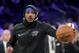 NEW YORK, NY - DECEMBER 16: Carmelo Anthony #7 of the Oklahoma City Thunder warms up prior to taking on the New York Knicks during their game at Madison Square Garden on December 16, 2017 in New York City. NOTE TO USER: User expressly acknowledges and agrees that, by downloading and or using this photograph, User is consenting to the terms and conditions of the Getty Images License Agreement. (Photo by Abbie Parr/Getty Images)