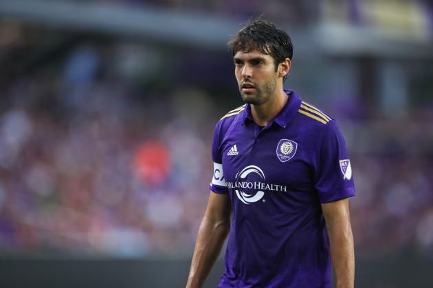ORLANDO, FL - JULY 21: Kaka of Orlando City during the MLS match between Atlanta United and Orlando City at Orlando City Stadium on July 21, 2017 in Orlando, Florida. (Photo by Robbie Jay Barratt - AMA/Getty Images)