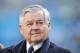Carolina Panthers team owner Jerry Richardson drives around the field on his golf cart before his team takes on the Tampa Bay Buccaneers during an NFL game in Charlotte, N.C. on Sunday, Jan. 3, 2016. (Chris Keane/AP Images for Panini)