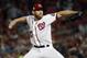 Washington Nationals pitcher Stephen Strasburg throws against the Chicago Cubs in the seventh inning of Game 1 of baseball's National League Division Series, at Nationals Park, Friday, Oct. 6, 2017, in Washington. (AP Photo/Pablo Martinez Monsivais)