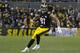 Pittsburgh Steelers tight end Jesse James (81) plays in an NFL football game against the Baltimore Ravens, Sunday, Dec. 10, 2017, in Pittsburgh. (AP Photo/Don Wright)