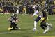 Pittsburgh Steelers tight end Jesse James (81) has a knee down before crossing the goal line with a pass from quarterback Ben Roethlisberger during the second half of an NFL football game against the New England Patriots in Pittsburgh, Sunday, Dec. 17, 2017. (AP Photo/Don Wright)