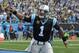 Carolina Panthers' Cam Newton (1) celebrates a touchdown against the Green Bay Packers during the first half of an NFL football game in Charlotte, N.C., Sunday, Dec. 17, 2017. (AP Photo/Mike McCarn)
