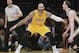 Los Angeles Lakers' Carlos Boozer pressures Utah Jazz's Gordon Hayward during the second half of an NBA basketball game, Thursday, March 19, 2015, in Los Angeles. The Jazz 80-73. (AP Photo/Jae C. Hong)