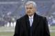 Carolina Panthers owner Jerry Richardson walks on the field before an NFL divisional playoff football game against the Seattle Seahawks in Seattle, Saturday, Jan. 10, 2015. (AP Photo/Ted S. Warren)