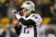 New England Patriots quarterback Tom Brady (12) calls a timeout as he plays against the Pittsburgh Steelers during the first half of an NFL football game in Pittsburgh, Sunday, Dec. 17, 2017. (AP Photo/Keith Srakocic)