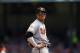 Baltimore Orioles' Manny Machado looks toward fan seating between pitches to the Texas Rangers during a baseball game, Sunday, July 30, 2017, in Arlington, Texas. (AP Photo/Roger Steinman)
