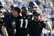 Jacksonville Jaguars wide receiver Marqise Lee (11) is helped off the field after he was injured during the first half of an NFL football game against the Houston Texans, Sunday, Dec. 17, 2017, in Jacksonville, Fla. (AP Photo/Stephen B. Morton)