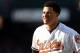 BALTIMORE, MD - SEPTEMBER 24: Manny Machado #13 of the Baltimore Orioles walks to the dugout during the game against the Tampa Bay Rays at Oriole Park at Camden Yards on September 24, 2017 in Baltimore, Maryland. (Photo by G Fiume/Getty Images)