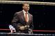 Vince McMahon, husband of Republican U.S. Senate candidate Linda McMahon, speaks to an audience during a WWE fan appreciation event in Hartford, Conn., Saturday, Oct. 30, 2010. Former World Wrestling Entertainment CEO McMahon is battling Richard Blumenthal, the Connecticut Attorney General, for the senate seat being vacated by the retiring Sen. Chris Dodd. (AP Photo/Jessica Hill)