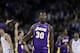 Los Angeles Lakers forward Julius Randle reacts after making a 3-point basket against the Golden State Warriors during the second half of an NBA basketball game Friday, Dec. 22, 2017, in Oakland, Calif. (AP Photo/Marcio Jose Sanchez)
